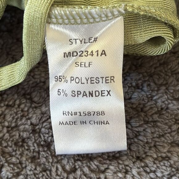 Mable Sage Green Strappy Ruched Midi Dress Small Crisscross Draped Front - Picture 5 of 9